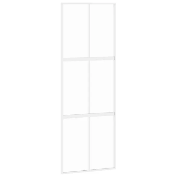 fehér edzett üveg és alumínium tolóajtó 76 x 205 cm