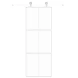 fehér edzett üveg és alumínium tolóajtó 76 x 205 cm
