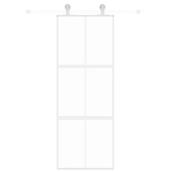 fehér edzett üveg és alumínium tolóajtó 76 x 205 cm