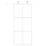 fehér edzett üveg és alumínium tolóajtó 90 x 205 cm