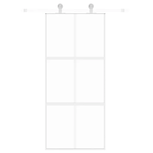 fehér edzett üveg és alumínium tolóajtó 90 x 205 cm