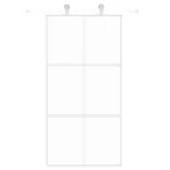 fehér edzett üveg és alumínium tolóajtó 102,5 x 205 cm