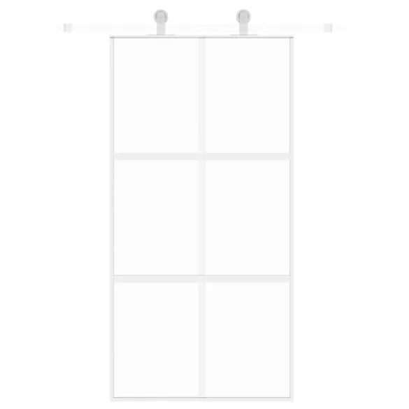 fehér edzett üveg és alumínium tolóajtó 102,5 x 205 cm