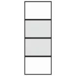 fekete edzett üveg és alumínium tolóajtó 76 x 205 cm