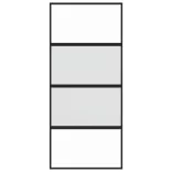 fekete edzett üveg és alumínium tolóajtó 90 x 205 cm