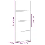fekete edzett üveg és alumínium tolóajtó 90 x 205 cm