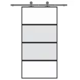 fekete edzett üveg és alumínium tolóajtó 102,5 x 205 cm