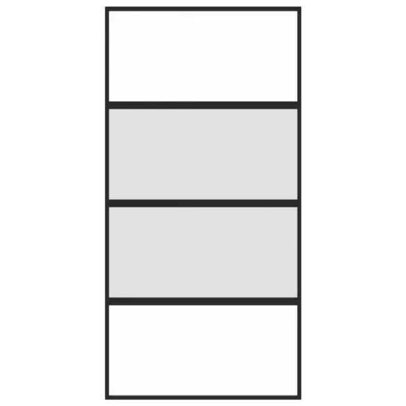 fekete edzett üveg és alumínium tolóajtó 102,5 x 205 cm