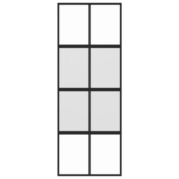 fekete edzett üveg és alumínium tolóajtó 76 x 205 cm