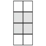 fekete edzett üveg és alumínium tolóajtó 90 x 205 cm