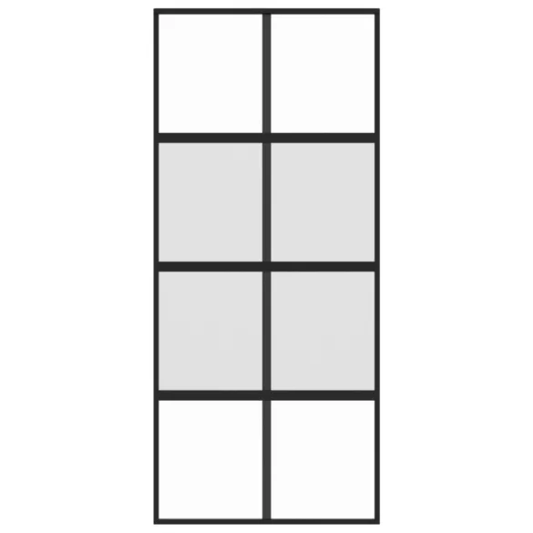 fekete edzett üveg és alumínium tolóajtó 90 x 205 cm