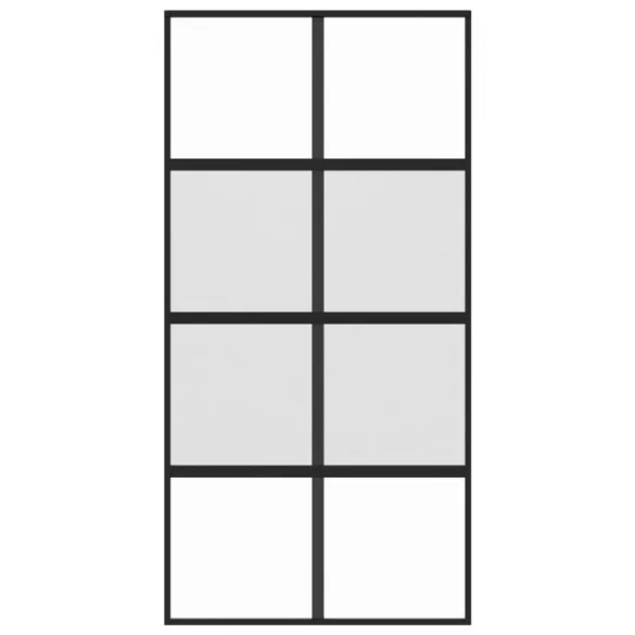 fekete edzett üveg és alumínium tolóajtó 102,5 x 205 cm