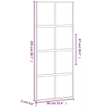 fekete edzett üveg és alumínium tolóajtó 76 x 205 cm