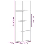fekete edzett üveg és alumínium tolóajtó 90 x 205 cm