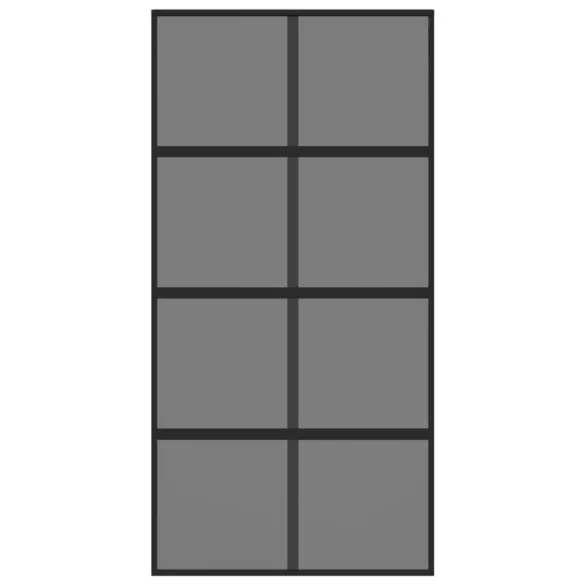 fekete edzett üveg és alumínium tolóajtó 102,5 x 205 cm