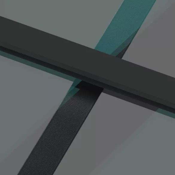 fekete edzett üveg és alumínium tolóajtó 102,5 x 205 cm