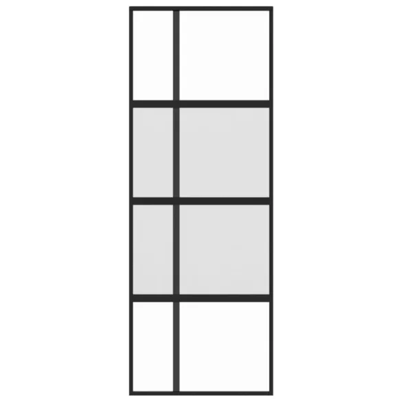 fekete edzett üveg és alumínium tolóajtó 76 x 205 cm
