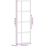 fekete edzett üveg és alumínium tolóajtó 76 x 205 cm