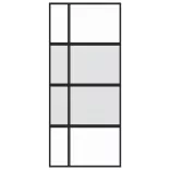 fekete edzett üveg és alumínium tolóajtó 90 x 205 cm