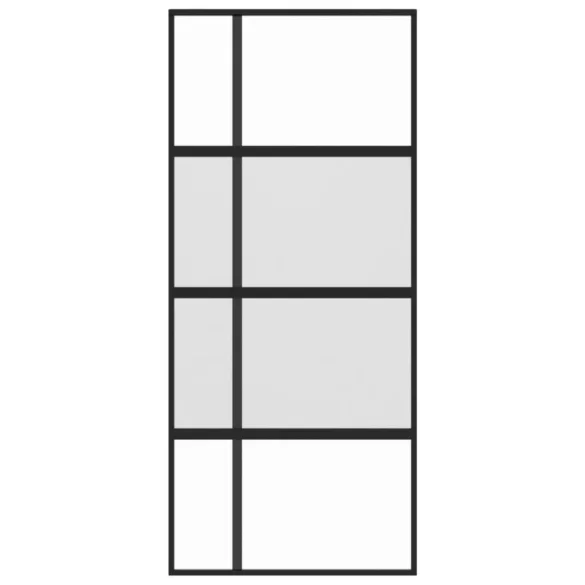 fekete edzett üveg és alumínium tolóajtó 90 x 205 cm