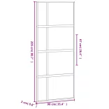 fekete edzett üveg és alumínium tolóajtó 90 x 205 cm