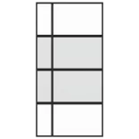 fekete edzett üveg és alumínium tolóajtó 102,5 x 205 cm