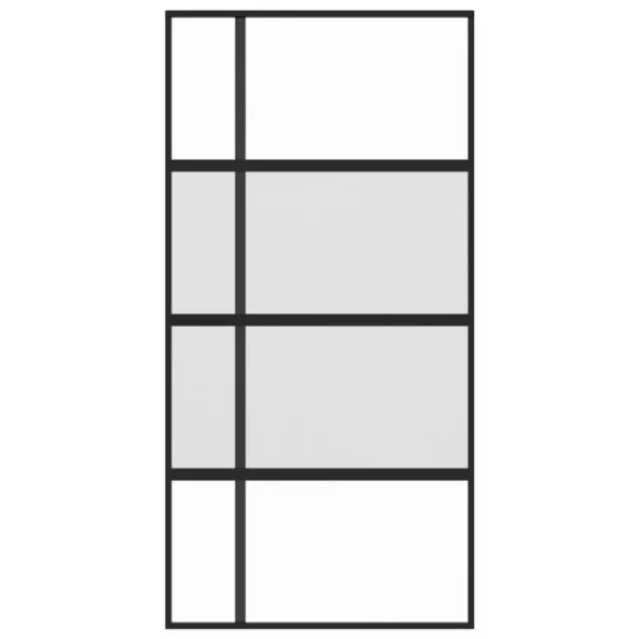 fekete edzett üveg és alumínium tolóajtó 102,5 x 205 cm