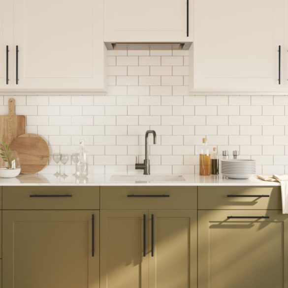 5 db fekete rozsdamentes acél szekrényfogantyú 192 mm