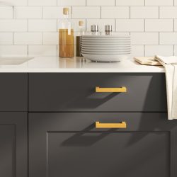   10 db aranyszínű rozsdamentes acél szekrényfogantyú 96 mm