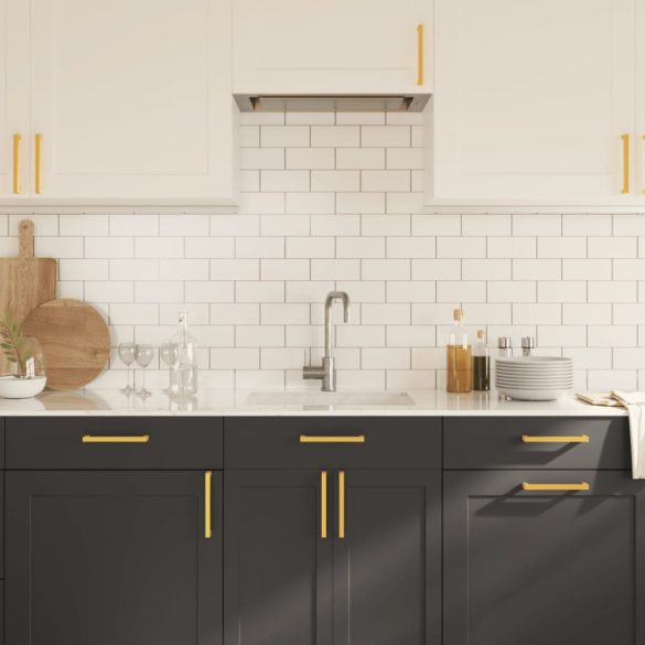 10 db aranyszínű rozsdamentes acél szekrényfogantyú 160 mm