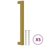 5 db aranyszínű rozsdamentes acél szekrényfogantyú 192 mm