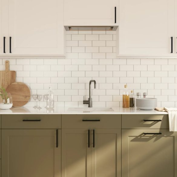 10 db fekete rozsdamentes acél szekrényfogantyú 160 mm