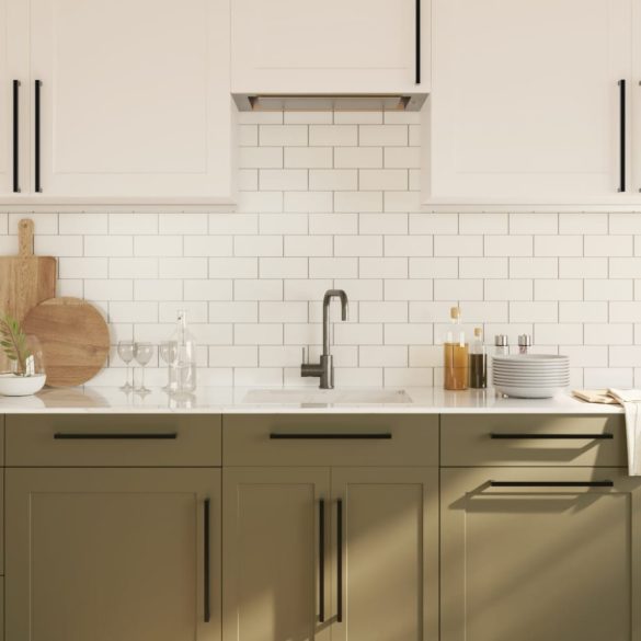 5 db fekete rozsdamentes acél szekrényfogantyú 320 mm