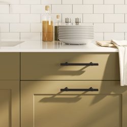 10 db fekete rozsdamentes acél szekrényfogantyú 128 mm