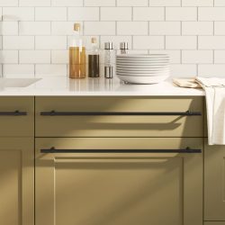 5 db fekete rozsdamentes acél szekrényfogantyú 480 mm