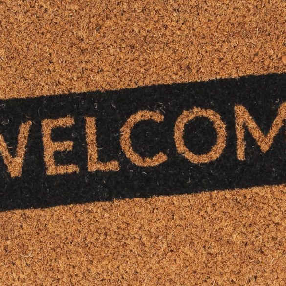 természetes színű rojtos kókuszrost lábtörlő 40 x 60 cm