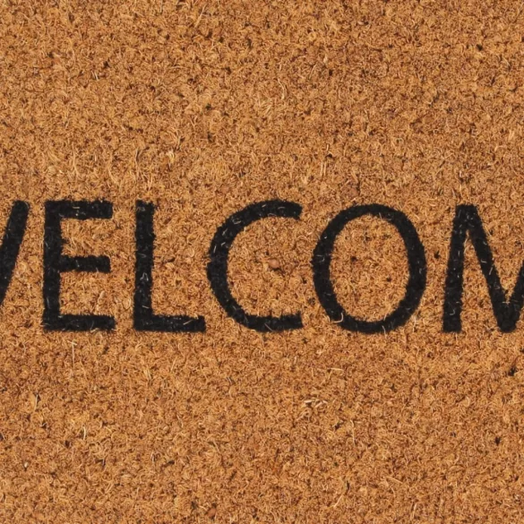 természetes színű rojtos kókuszrost lábtörlő 40 x 60 cm