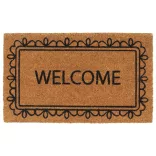 természetes színű rojtos kókuszrost lábtörlő 45 x 75 cm