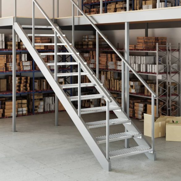 horganyzott acél rácsos lépcsőfok 80 x 24 x 7 cm