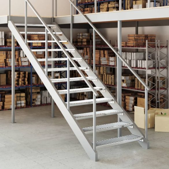 horganyzott acél rácsos lépcsőfok 100 x 24 x 7 cm