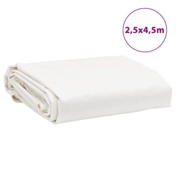fehér ponyva 2,5 x 4,5 m 650 g/m²