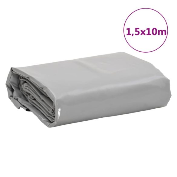 szürke ponyva 1,5 x 10 m 650 g/m²