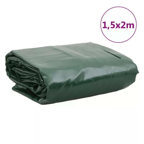 zöld ponyva 1,5 x 2 m 650 g/m²