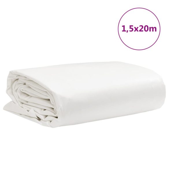 fehér ponyva 1,5 x 20 m 650 g/m²