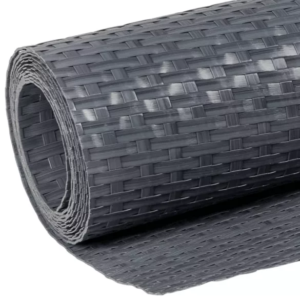 antracitszürke polyrattan erkélyparaván 300x90 cm