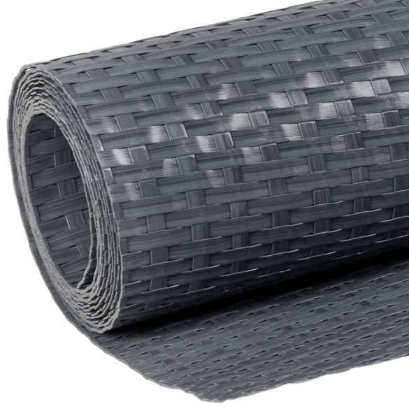 antracitszürke polyrattan erkélyparaván 400x80 cm