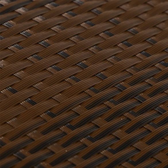 barna és fekete polyrattan erkélyparaván 400x100 cm