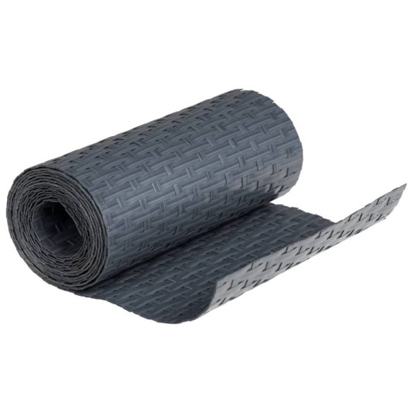 10 db antracitszürke polyrattan erkélyparaván 255 x 19 cm