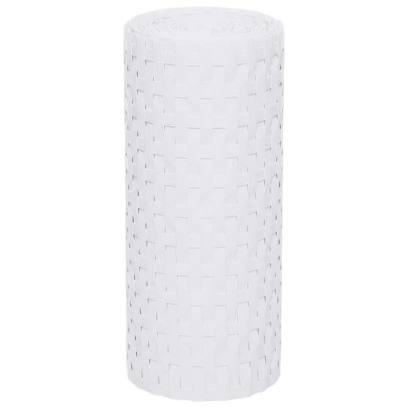 10 db fehér polyrattan erkélyparaván 255 x 19 cm
