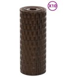 10 db barna és fekete polyrattan erkélyparaván 255 x 19 cm